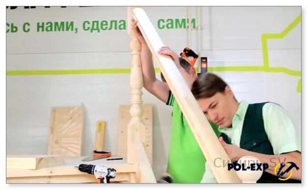 Крепление балясин к ступеням